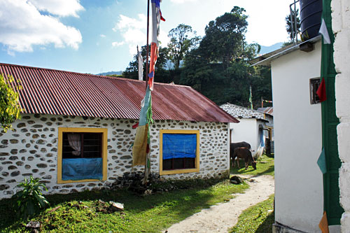 Typical modest home at Tashiling Tibetan refugee settlement in Pokhara