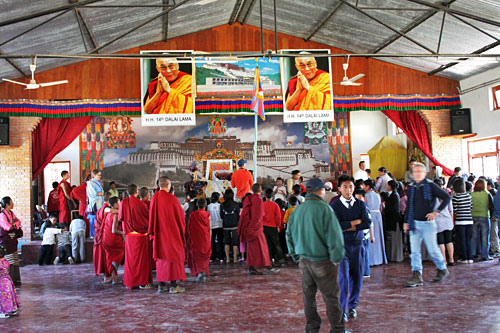 Ceremony and contests in the community hall during Inernational Human Rights Day Celebration at Tashiling Tibetan refugee settlement in Pokhara, Nepal