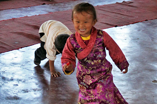 Tibetan chidren play during International Human Rights Day Celebration