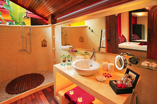 Balinese style bathroom at Zazen Resort and Spa, Koh Samui, Thailand