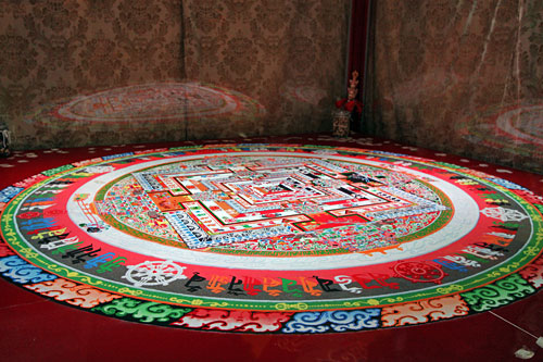Completed Kalachakra mandala, a sacred sand painting