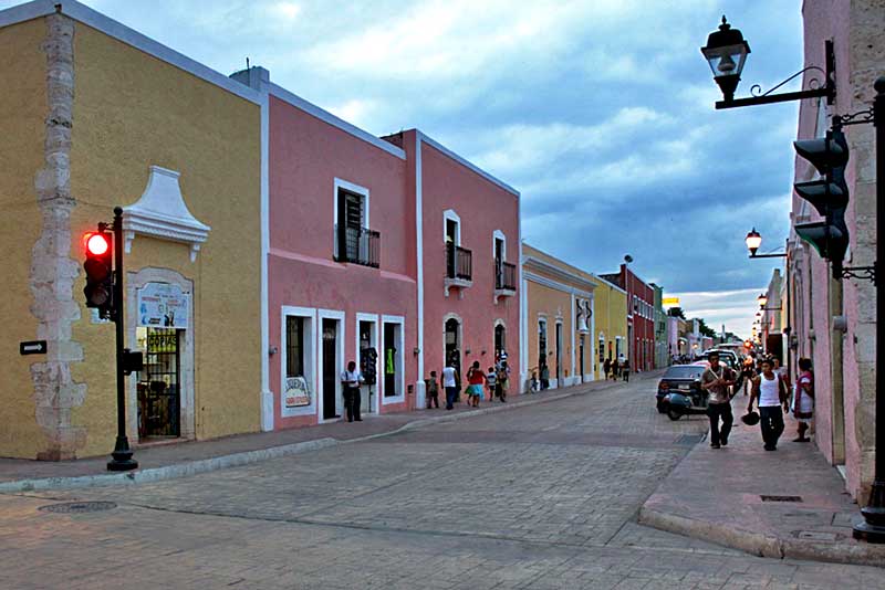 Pastel Houses in Valladolid, Yucatan Peninsula, Mexico