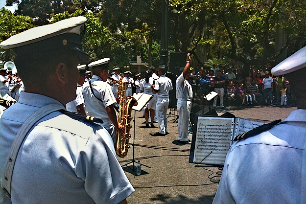 Banda Blanca de la Armada performs in Guayaquil, Ecuador