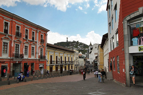 Beautifully restored buildings grace Quito's historic center, a UNESCO World Heritage site