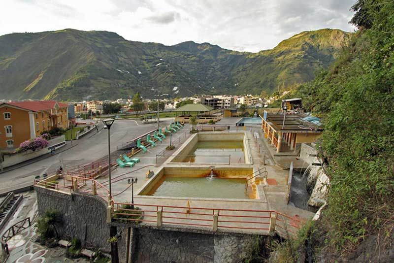 Termas de la Virgen Thermal Baths in Banos, Ecuador Uses Water Heated By the Adjacent Active Volcano Tungurahua