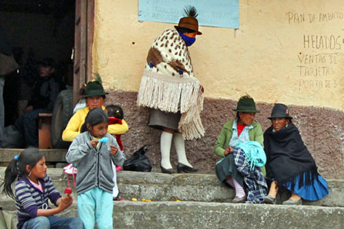 Indigenous Quichua come frommiles arund to celebrate Dia de los Difuntos in Chugchilan