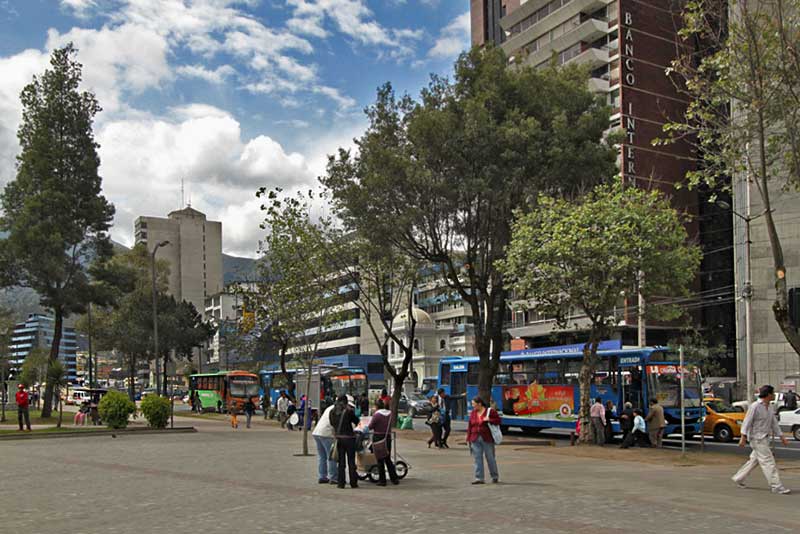 Typical Street Scene in Central Quito, Ecuador
