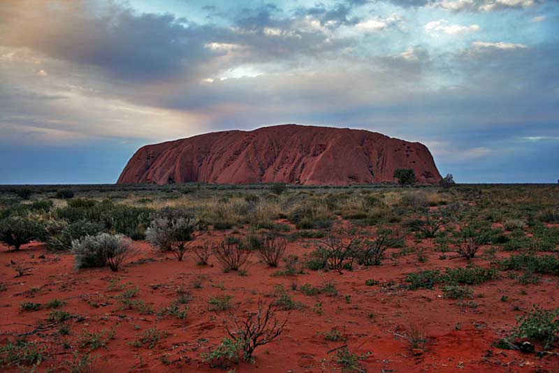 Sunset at Uluru, the Massive Rock Monolith in Australia's Red Center