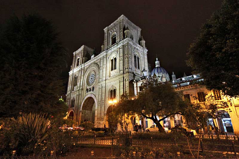 Cathedral of the Inmaculada Anchors One Side of the Central Plaza in Cuenca, Ecuador