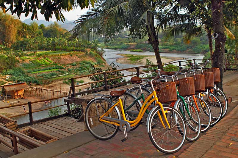 Bikes are the Preferred Method of Travel in Luang Prabang, Laos