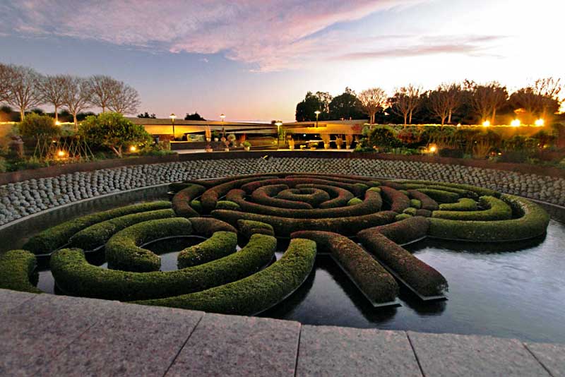 Hedge Maze at Sunset, the Getty Museum, Los Angeles, California