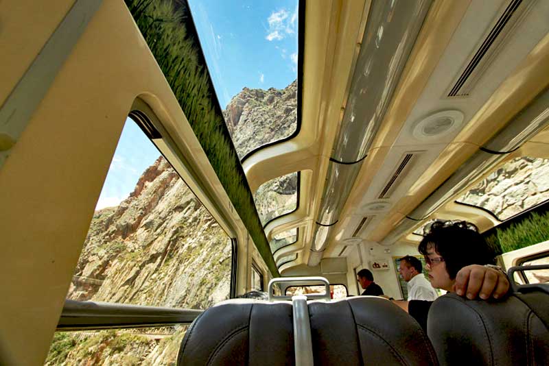 PeruRail Vistadome Train Offers Panoramic Views of Sacred Valley on Ride to Machu Picchu