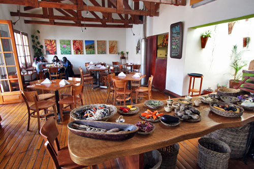 Greens Restaurant in Cusco Peru offers lots of vegetarian options