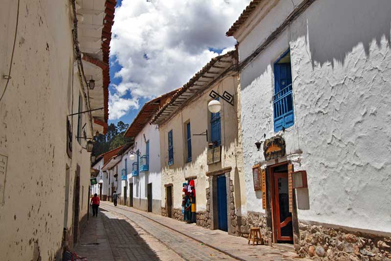 Typical Stone Paved Street in Cusco, Peru