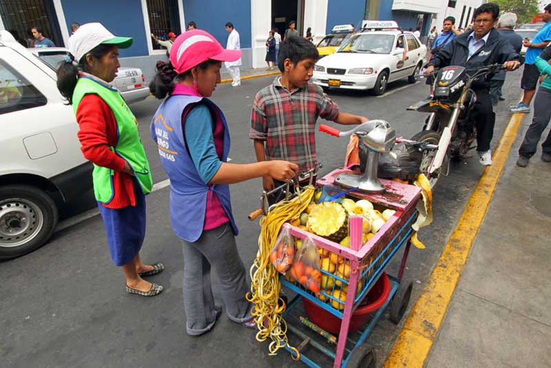 Fresh Fruit Juice Mixed to Order on the Streets of Trujillo, Peru