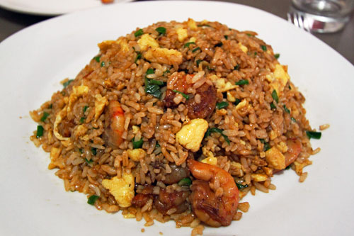 Chinese restaurants ("chifas") all over Ecuador and Peru serve a dish known as Chaufa, which is fried rice mixed with seafood or meat
