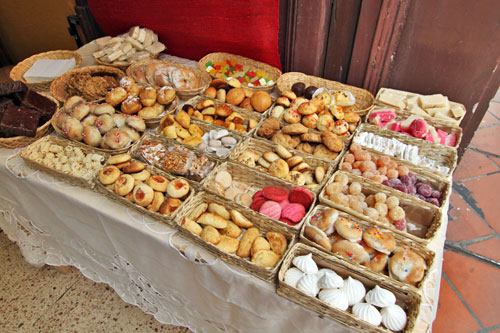 Traditional pastries at a shop in Cuenca, Ecuador