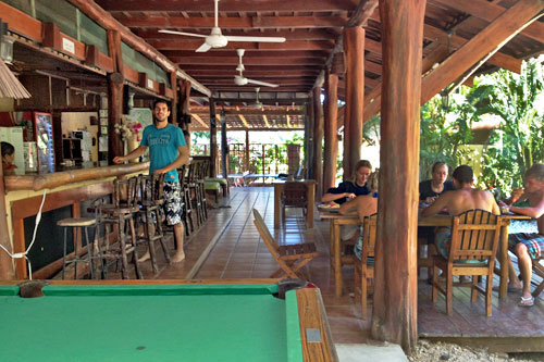 Bar and restaurant at Funky Monkey Lodge in Santa Teresa