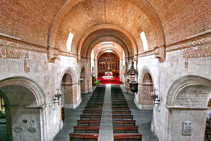 Interior of Historic San Francisco Church, Still Used for Services Every Sunday in Arequipa, Peru