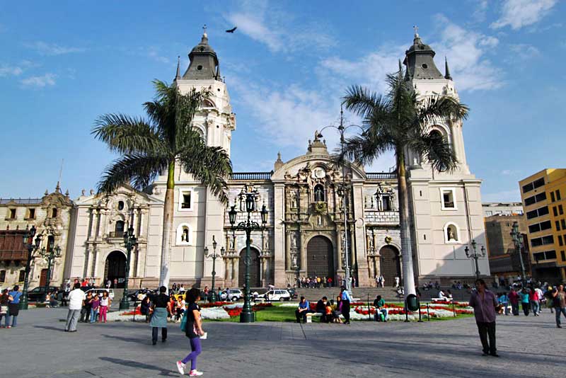 Cathedral at Plaza de Armas in the Historic Center of Lima