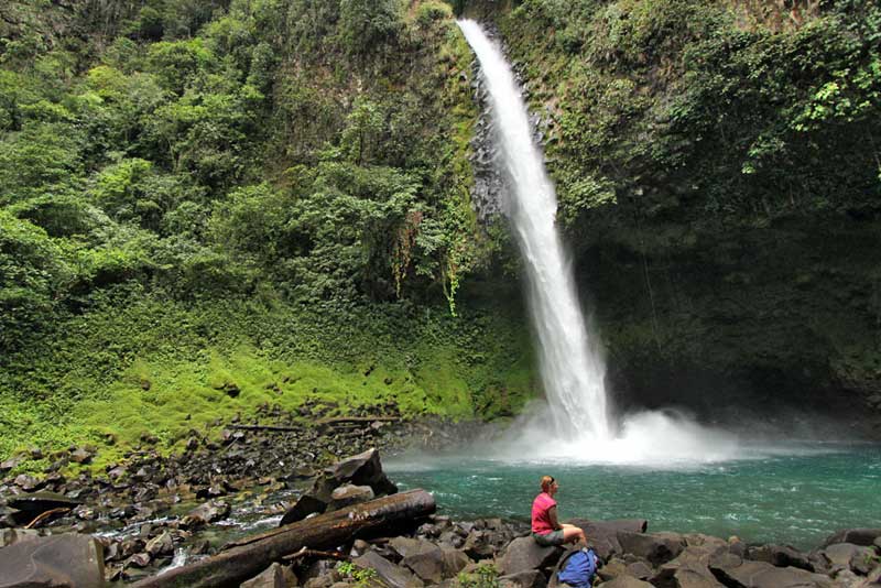 La Fortuna Waterfall in the Costa Rican Town of the La Fortuna