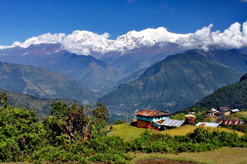 Tiny Village of Baglung Pani, High in the Himalayas Near Besisahar, Nepal