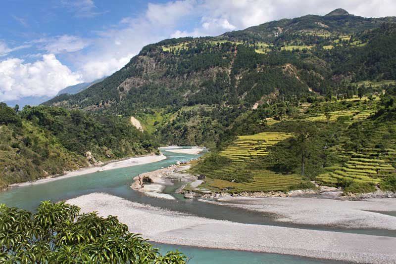 River Valley on the Route to Besisahar, Nepal