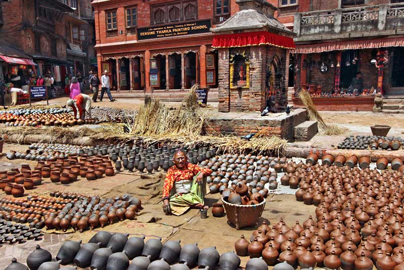 Hand-thrown Ceramics at Pottery Square in Bhaktapur, Nepal