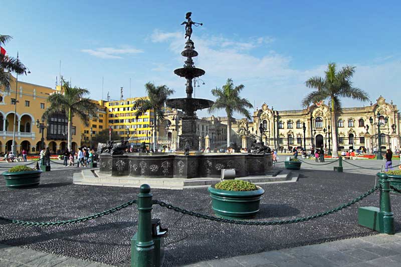Plaza de Armas, Central Square in the Historic Center of Lima, Peru
