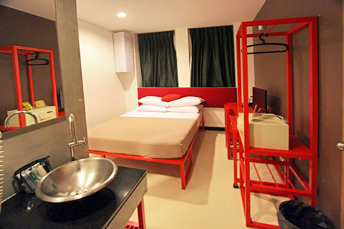 My spotless double room at Lub-d Silom in Bangkok