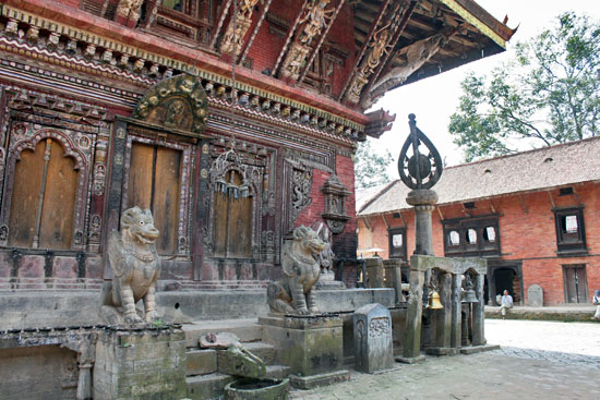 Close look at the ornate decoration of Changu Narayan temple