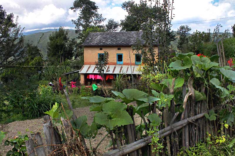 Typical Gurung House on a Trek to Nagarkot in the Eastern Kathmandu Valley, Nepal