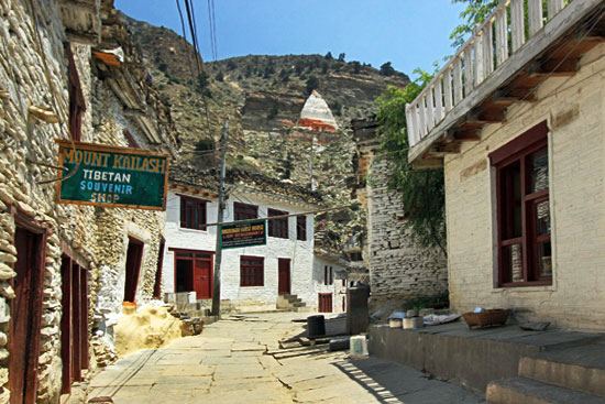 In Marpha, the apple growing capital of Nepal, houses are constructed of local stone, fitted together without benefit of mud or mortar