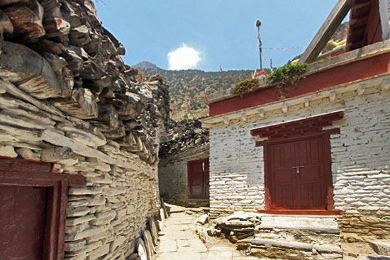 Wealth in Marpha is gauged by the amount of split wood stored on the roof