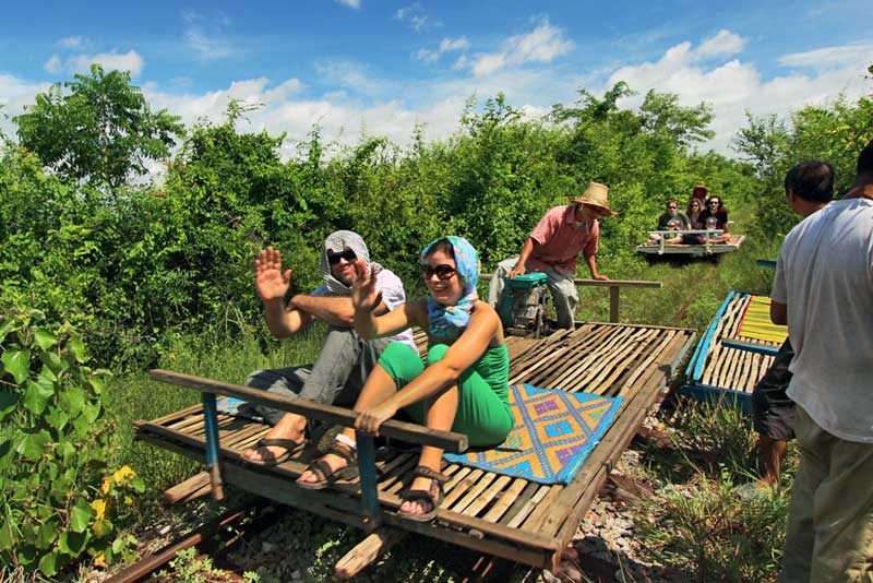 Riding the Ingenious Bamboo Train in Battambang, Cambodia