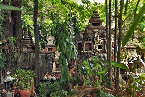 Shrines on the Replica Mountain (Turtle Mountain) at Wat Prayoon