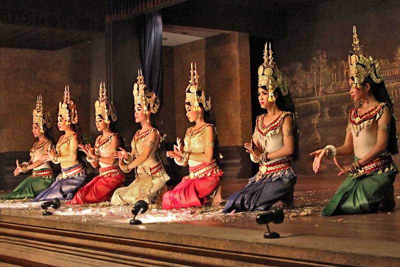 Apsara Dancers in Siem Reap Perform Traditional Dances of Cambodia