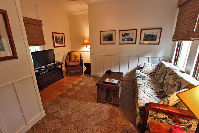 The old caretaker's cottage at the Dole guest house has been converted to a charming cottage for guests at Lana'i Hotel