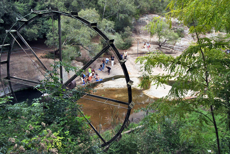 Pools and Old Waterwheel at Font de la Torre Gorge, Canet d'Adri, Catalonia, Spain
