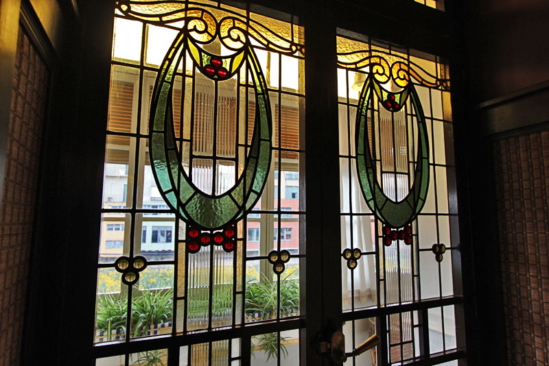Stained Glass Windows at Casa Maso in Girona, Spain, Designed by Rafael Maso Valenti