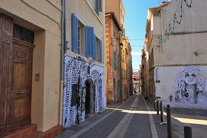 Works by Local Artists in Quartier du Panier, the OldTown of Marseille, France