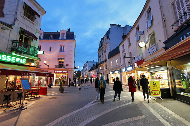 One of Many Pedestrian Shopping Streets in Tours, France