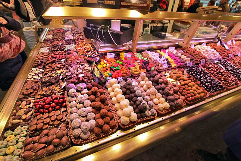 La Boqueria Market in Barcelona, Spain, Offers Hundreds of Varieties of Candy