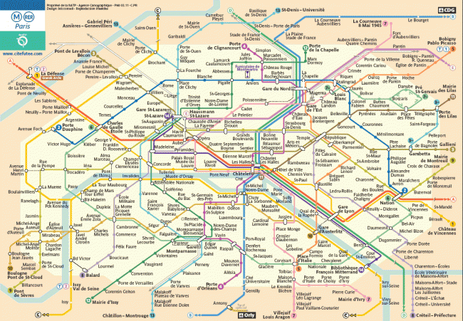 Map of Paris Metro system