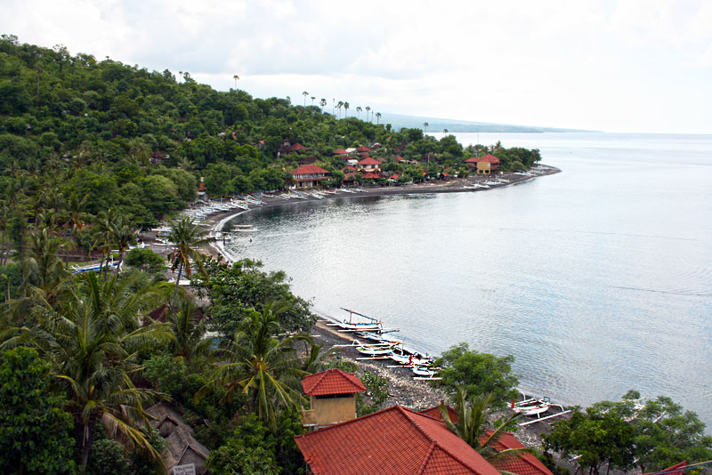 Wooden Boats Hewn From a Single Log Line the Black Sand Beaches of Amed in Northeastern Bali