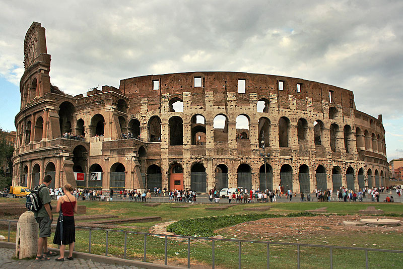 Roman Colosseum, Largest Amphitheatre of the Roman Empire, Dwarfs Visitors Standing at its Base