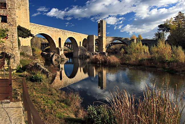 Stunning 11th century Romanesque bridge in Besalú Spain.