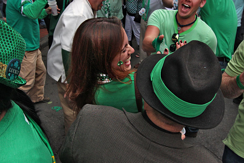 Irish Residents of New Orleans Dance During a "Practice" Parade, One Week Before St. Patrick's Day