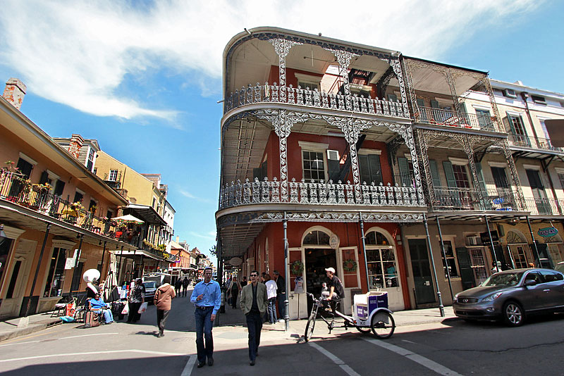 Iconic Building on the Corner of Royal and St. Peter Streets in the French Quarter of New Orleans