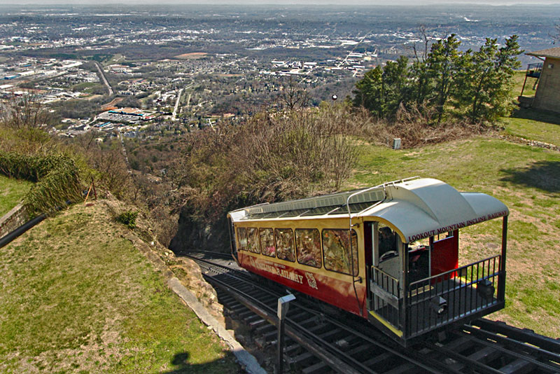Incline Railway Carries Passengers to the Top of Lookout Mountain near Chattanooga, Tennessee